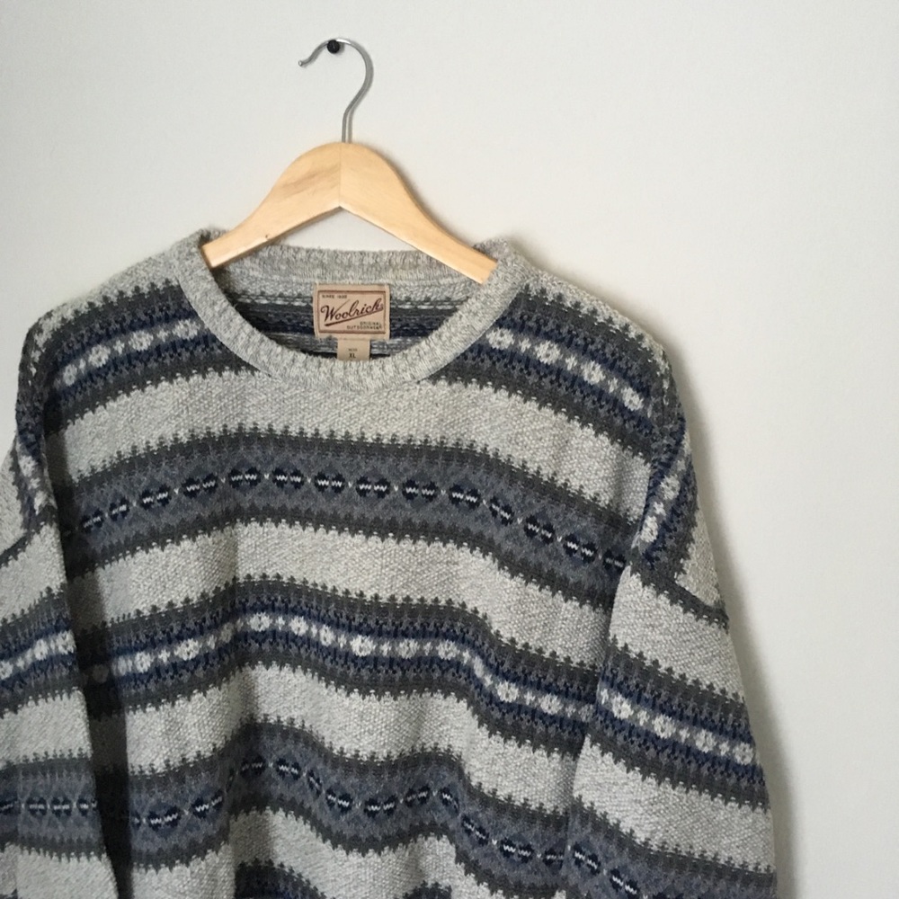 ❌Vintage Gray And green woolrich fair isle sweater - Picture 2 of 4